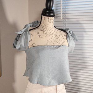 Off the Shoulder w/ Tie Sleeves Crop Top Shareen Collections Australia